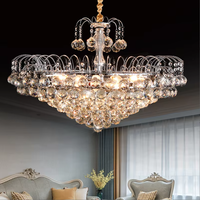 Décoration d'intérieur, lustre circulaire de luxe en cristal pour salle à manger, chambre à coucher, protection des yeux, lustre en cristal K9