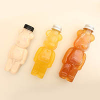 Bouteilles de boisson en plastique en forme d'ours au design unique, personnalisables pour le champagne, le soda, le whisky et les boissons