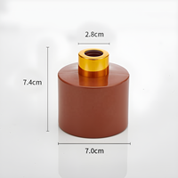 Bouteille diffuseur de parfum HONGYU de luxe 100 ml en verre rond, couleur personnalisée avec bouchon à vis plat et bâtonnets noirs