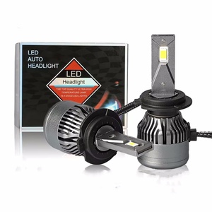 Phare LED de <span class=keywords><strong>voiture</strong></span>, projecteur de moto super lumineux 6000K 56W 12000LM H4, faisceau haut/bas intégré, feu antibrouillard H7 12V universel - Product Image 1