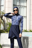 MOTIVE FORCE Maillot de bain musulman avec logo personnalisé Maillot de bain imprimé africain 3 pièces Maillot de bain modeste Burkini pour femme musulmane