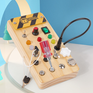 แผงกิจกรรมไม้เอนกประสงค์สร้างสรรค์ บอร์ดกิจกรรมมอนเตสซอรี่ ฝึกประสาทสัมผัส ฝึกทักษะการเคลื่อนไหวอย่างละเอียด ของเล่นเสริมพัฒนาการ - Product Image 4