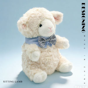 Peluche <span class=keywords><strong>Mouton</strong></span> Assis Super Doux, Rembourrage Coton PP de Haute Qualité, <span class=keywords><strong>Doudou</strong></span> Confortable pour Bébés, Cadeau d'Anniversaire Unisexe - Product Image 1