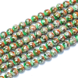 Zhubi 8mm Patterned Vòng hạt thủy tinh Gradient màu thay đổi pha lê Vòng hạt đối với trang sức làm vòng tay tự làm - Product Image 5