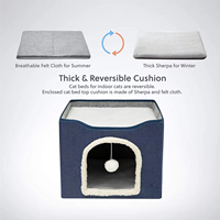 Lit pour chat pliable et doux en gros, type maison ou grotte, pour garder au chaud