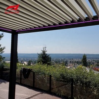 SUNC-Pergola moderne à toit rétractable, étanche, bioclimatique, électrique, en aluminium, pour l'extérieur