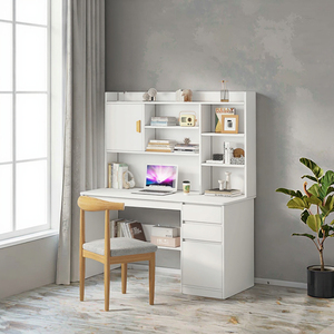 Bàn máy tính có thể gập lại đơn giản với giá sách cho sinh viên hoặc không gian nhỏ để sử dụng tại nhà hoặc cho thuê - Product Image 3