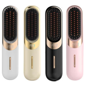 Peigne chauffant 2-en-1 rechargeable, brosse lissante électrique sans fil, mini brosse lissante portable - Product Image 6