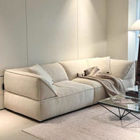 Canapé d'angle 3 places en tissu, design moderne français, pour salon, avec configuration en ligne droite, nouveau modèle