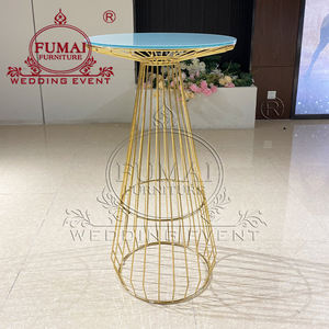 Meubles de jardin en acier inoxydable, table de bar moderne en fil métallique - Product Image 4