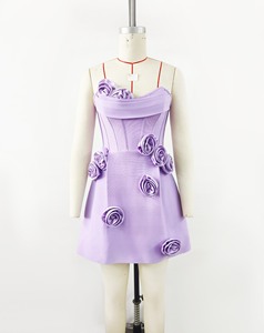 Eleganti donne Party Club abiti da sera <span class=keywords><strong>bianco</strong></span> <span class=keywords><strong>senza</strong></span> <span class=keywords><strong>spalline</strong></span> 3D floreale Applique Mini abito a fascia con corpetto corsetto - Product Image 5