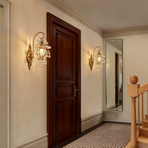 European Style Crystal <b>Wall</b> Lamp E14 LED <b>Wall</b> Mounted <b>Light</b> For Bedroom Corridor Mirror Lighting - Product Image 3