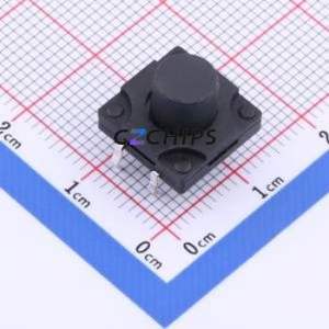 TS-KG10D-BB85F Tactile Switch Through hole Component THT,12x12mm Switch Single Pole Single Throw Round Button 2.5N Through Hole - Product Image 1