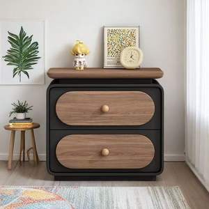 Table de chevet minimaliste moderne en bois massif avec tiroir de rangement, pour chambre d'enfant, design de luxe léger - Product Image 3