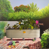 Jardinière roulante en métal galvanisé personnalisé Lit de jardin surélevé à arrosage automatique Maison Patio extérieur Plantation d'herbes et de légumes et de fleurs