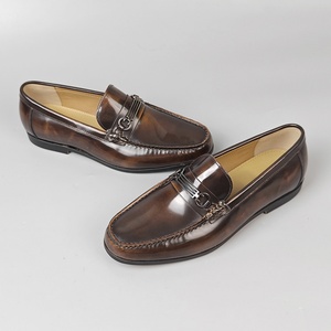 Men's Casual Leather Dress Shoes with <b>Open</b> Edge Beaded Design Slip-On Lace-<b>Up</b> Closure Light Handsome Style for Office Wedding - Product Image 1