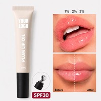 Gloss à lèvres repulpant SPF30, volume extrême, acide hyaluronique, collagène, huile repulpante pour les lèvres, protection solaire, nourrissant, marque privée