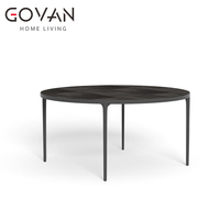 Table de jardin ronde Dunraven 365 jours pour repas au bord de la piscine, idéale pour les cours intérieures et villas en bord de mer, en bois de bouleau