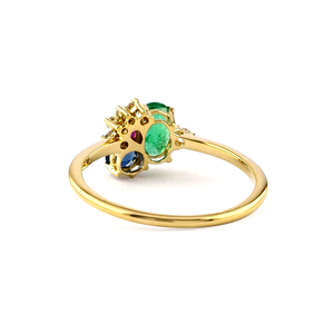 Đa đá vòng tự nhiên màu xanh sapphire Emerald <span class=keywords><strong>Ruby</strong></span> đá quý cụm Vòng 14k vàng Vàng Kim Cương <span class=keywords><strong>Stackable</strong></span> handmade đồ trang sức - Product Image 3