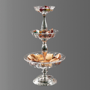 Plateau en cristal à <span class=keywords><strong>trois</strong></span> niveaux, pour dessert, thé d'après-midi, assiette de fruits, décoration de <span class=keywords><strong>la</strong></span> <span class=keywords><strong>maison</strong></span>, accessoires de vente en gros - Product Image 3