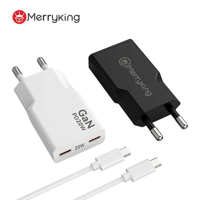 Usb Charger GAN 20W USB to C Dual GAN Portable Charger Fast PD 3.0 Charger for Mobile Phones Laptops Cameras for Game Players