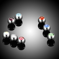 10 pièces/lot G23 titane CZ cristal boules de remplacement lèvre sourcil langue oreille Tragus ventre corps Piercing bijoux 14G/16G