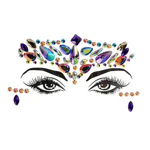 节日派对化妆水钻钻石3D临时假纹身眼线笔贴纸水晶脸珠宝
