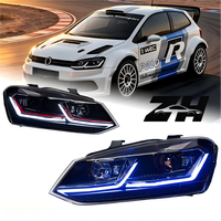 Pour Volkswagen Polo 11-18, ensemble de phares, phares à LED modifiés avec double lentille de feux de jour