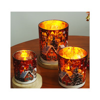 Bocaux à bougies en verre cylindriques à large ouverture, imprimés, sans PFAS, sans plomb, de qualité alimentaire, pour village de Noël, décoration intérieure, DIY, parfumés