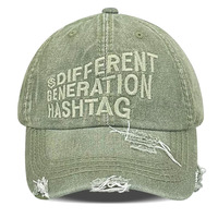 Gorra deportiva con logotipo personalizable, sin estructura, lavada, estilo béisbol, de mezclilla, tipo 'Dad Hat', con efecto desgastado