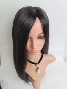 12 Inch Long Straight Human Hair Wig Clip In Natural Black <b>Brown</b> Lightweight Versatile Chemo Cap By WIGTS Premium - Product Image 4