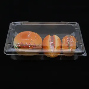 Cibo chiaro a conchiglia macedonia di frutta hamburger di verdure imballaggio scatola di plastica per alimenti