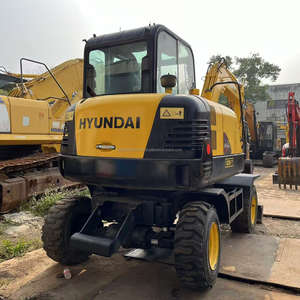 Mini excavadora de ruedas Hyundai 60W-7 original hecha en Corea, excavadora de ruedas usada hidráulica R60W para construcción, marca de importación - Product Image 5