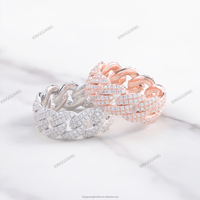 Prix moins cher 925 en argent Sterling bague cubaine bijoux fins 100% Pass diamant testeur mode hommes bague VVS Moissanite bague cubaine