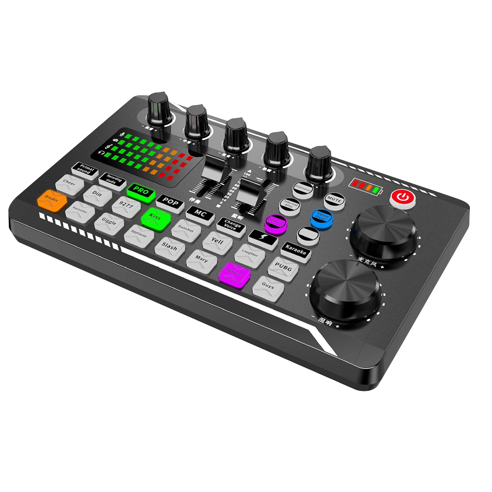 Набор для микрофона и звуковой карты F998, 16 звуковых эффектов, запись аудио в реальном времени, микшер, звуковая консоль, усилитель для телефона, ПК