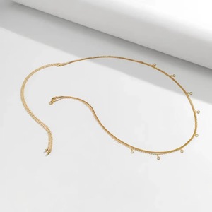 Chaîne de taille en acier inoxydable plaqué or imperméable pour femmes |   Chaîne de <span class=keywords><strong>ventre</strong></span> et perles de cristal facettées - Product Image 5