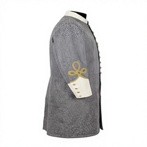 Abrigo largo gris para hombre, reproducción histórica, estilo uniforme colonial, con botones. - Product Image 3