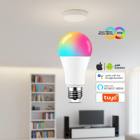 Ampoule LED intelligente WiFi RGB à intensité variable 9W E26 E27 B22, contrôle par application, blanc chaud multicolore, fonctionne avec Alexa Google Home
