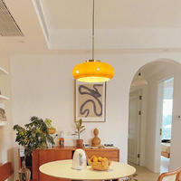 Lustre en verre de style nordique, décoration artistique, luminaire suspendu minimaliste orange pour salon, salle à manger