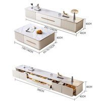 Meubles de salon en vente chaude, prix bas, table basse carrée avec meuble TV, table basse de luxe blanche avec rangement pour la maison