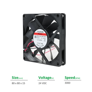 SUNON ME80152V1-000C-A99 Electric Plastic OEM/ODM 80x80x15mm 24VDC 92mA 2.21W 3000RPM 37.0CFM Vapo Bearing Cabinet Axial <b>Fan</b> - Product Image 2