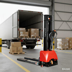 Chariot élévateur semi-automatique portatif de 0,5 tonne, 0,7 tonne, 1 tonne, 500 kg, 700 kg, chariot élévateur à palettes auto-chargeur, semi-élévateur - Product Image 5