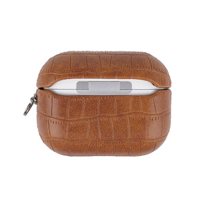 Funda Protectora Personalizada Retro de Piel Sintética de Cocodrilo a Prueba de Golpes con Carga Inalámbrica y Llavero Metálico para <span class=keywords><strong>AirPods</strong></span> Pro3 - Product Image 2