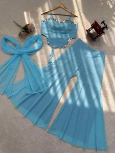Conjunto de Traje Sharara de Alta Calidad para Mujer con Bordado Intenso, Ideal para Bodas, Fiestas y Celebraciones, Disponible al Mejor Precio - Product Image 6