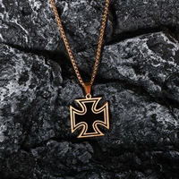 Acier inoxydable Unique à la mode fer croix pendentif collier mode tour de cou pour hommes et femmes élégant amant cadeau