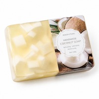 Savon artisanal en gros à la noix de coco, visage et corps, aux huiles essentielles de fruits, hydratant, mousse riche et crémeuse, tous types de peau, OEM 200g