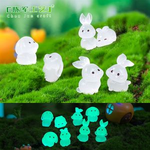 Figurines d'animaux lapin mignon lumineux pour micro-paysage, accessoires de décoration paysagère de <span class=keywords><strong>jardin</strong></span>, petite décoration de bureau de voiture - Product Image 2