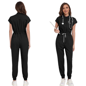 42166 Zipper Drawstring Jogger Medical Romper, Jumpsuit Mujeres, Women s Mesh Jumpsuit, Women s Jumpsuit Summer - Product Image 4
