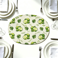 Set de table classique en PVC tissé irrégulier imprimé fruits TUOTU PP001 30x45cm pour hôtels, résistant à la chaleur, écologique, facile à utiliser
