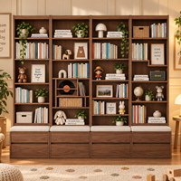 Bibliothèque en bois sur mesure avec banc et tiroirs de rangement, étagère pour enfants, organisateur de jouets, vitrine, coin lecture